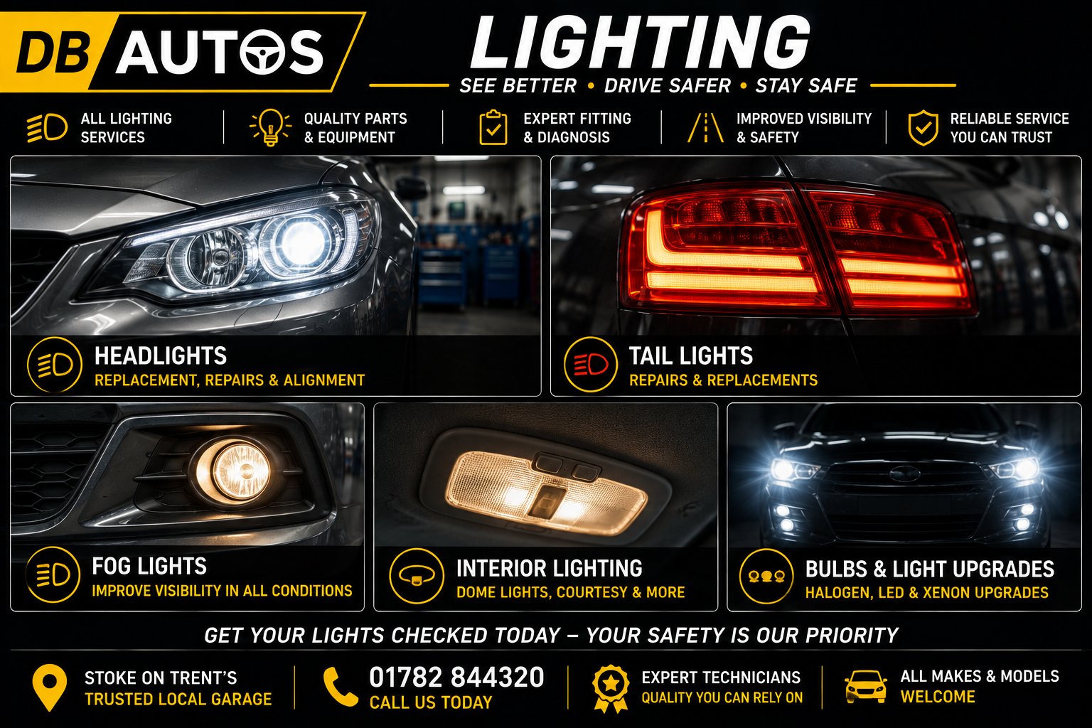 Vehicle Lighting — DB Autos, Stoke-on-Trent